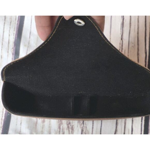 Ray-Ban Sunglasses Semi-Hard Case Brown Leather W/ Logo, Black Felt Inside - Picture 5 of 6